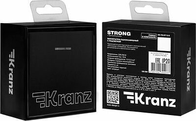 Kranz KR-78-0718-5 Выключатель STRONG 1 кл перекрестный (переключатель) с подсветкой 10А с/у антрацит KRANZ