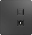 Kranz KR-78-0722-2 Розетка ROUND компьютерная RJ45 кат6 + TV с/у титан KRANZ