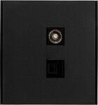 Kranz KR-78-0722-5 Розетка STRONG компьютерная RJ45 кат6 + TV с/у антрацит KRANZ