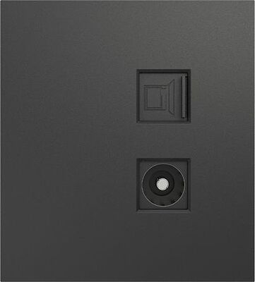 Kranz KR-78-0722-6 Розетка STRONG компьютерная RJ45 кат6 + TV с/у графит KRANZ