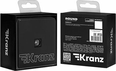 Kranz KR-78-0723-3 Розетка ROUND TV с/у оникс KRANZ