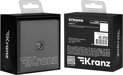 Kranz KR-78-0723-6 Розетка STRONG TV с/у графит KRANZ