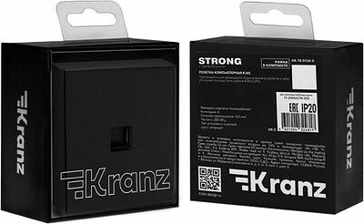 Kranz KR-78-0724-5 Розетка STRONG компьютерная RJ45 кат6 с/у антрацит KRANZ