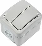 Kranz KR-78-0833 Выключатель двухклавишный Mini OG IP54 о/у, серый KRANZ