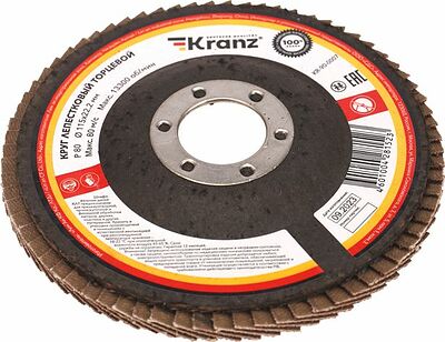 Kranz KR-90-0007 Круг лепестковый торцевой, P80, 115х22,2мм KRANZ