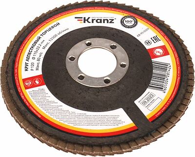 Kranz KR-90-0009 Круг лепестковый торцевой, P120, 115х22,2мм KRANZ