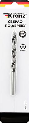 Kranz KR-91-0737 Сверло по дереву 8х115 мм, цилиндрический хвостовик Kranz