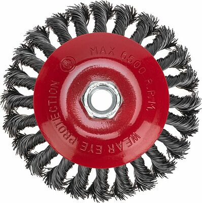 Kranz KR-91-1203 Щетка коническая для УШМ, крученая стальная проволока, 125мм, М14 KRANZ
