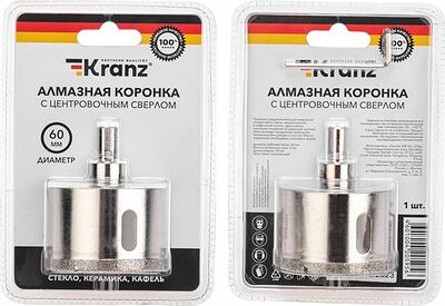 Kranz KR-92-0016 Коронка алмазная 60мм по керамограниту с центровочным сверлом KRANZ