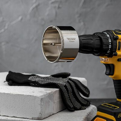 Kranz KR-92-0019 Коронка алмазная 70мм по керамограниту с центровочным сверлом KRANZ