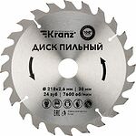 Kranz KR-92-0120 Диск пильный 210 мм х 24 зуб х 30 мм KRANZ