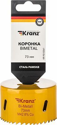 Kranz KR-92-0261 Коронка Bimetal 73мм KRANZ