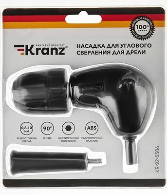 Kranz KR-92-0506 Насадка для углового сверления для дрели, 90 градусов, шестигранный хвостовик KRANZ