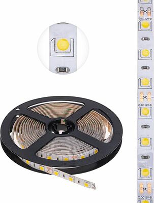 LAMPER 141-2030 Лента светодиодная 12В, SMD5050, 14,4Вт/м, 60 LED/м, 2700К, 10мм, 3м, для БП с клеммами, IP65 LAMPER