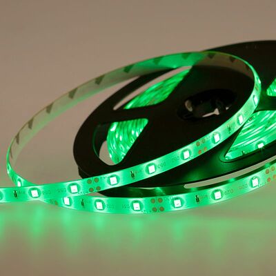 LAMPER 141-354 Лента светодиодная 12В, SMD2835, 4,8Вт/м, 60 LED/м, зеленый, 8мм, 5м, IP65 LAMPER