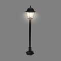 LAMPER 602-301 Светильник садово-парковый НТУ 04-60-002 У1 quot;Оскар 4 quot;, столб, черный, стекло прозрачное, четырехгранный, под лампу Е27 LAMPER