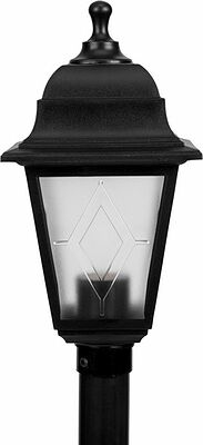 LAMPER 602-303 Светильник садово-парковый НТУ 04-60-002 У1 quot;Оскар 4 quot;, столб, черный, пластик (рельеф ромб), четырехгранный, под лампу Е27 LAMPER
