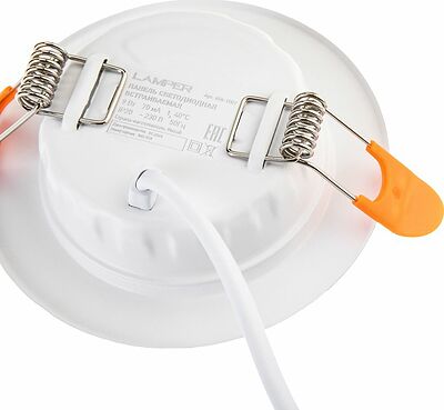 LAMPER 606-1007 Панель светодиодная встраиваемая круглая 9Вт 230В 6500К 630Лм 118мм белая IP20 LAMPER