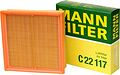 MANN-FILTER C 22 117 воздушный фильтр 213×213×58 мм