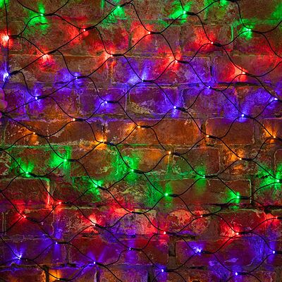 NEON-NIGHT 215-119 Гирлянда светодиодная Сеть 1х1,5м 160 LED МУЛЬТИ черный ПВХ IP65 свечение с динамикой 230В контроллер в комплекте NEON-NIGHT 