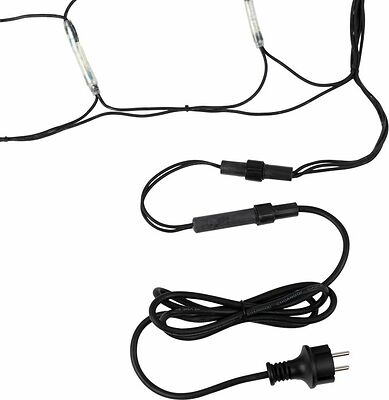 NEON-NIGHT 217-115 Гирлянда светодиодная Сеть 2x1,5м 288 LED БЕЛЫЙ черный каучук IP67 постоянное свечение 230В блок в комплекте NEON-NIGHT 