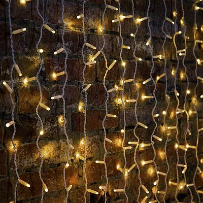 NEON-NIGHT 235-116 Гирлянда светодиодная Занавес 2х1,5м 300 LED ТЕПЛЫЙ БЕЛЫЙ белый ПВХ IP65 постоянное свечение 230В нужен блок 303-500-1 NEON-NIGHT
