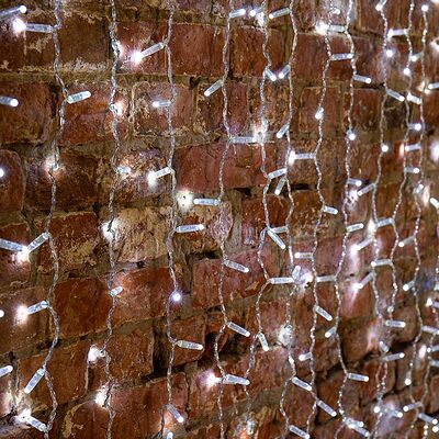 NEON-NIGHT 235-315-6 Гирлянда светодиодная Занавес 2х1,5м 192 LED БЕЛЫЙ прозрачный ПВХ IP65 эффект мерцания 230В блок в комплекте NEON-NIGHT