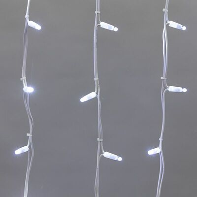 NEON-NIGHT 255-285 Гирлянда светодиодная Бахрома (Айсикл) 5,6x0,9м 240 LED БЕЛЫЙ белый каучук 3,3мм IP67 постоянное свечение 230В нужен блок 315-001 NEON-NIGHT