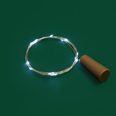 NEON-NIGHT 302-025 Гирлянда светодиодная Роса с пробкой 2м, 20LED, БЕЛЫЙ, IP20, 3хLR44 в комплекте NEON-NIGHT