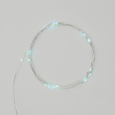 NEON-NIGHT 303-004 Гирлянда светодиодная Роса 2м, 20LED, БИРЮЗОВЫЙ, IP20, тонкий батарейный блок, 2хCR2032 в комплекте NEON-NIGHT