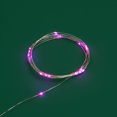 NEON-NIGHT 303-007 Гирлянда светодиодная Роса 2м, 20LED, РОЗОВЫЙ, IP20, тонкий батарейный блок, 2хCR2032 в комплекте NEON-NIGHT