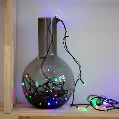 NEON-NIGHT 303-019 Гирлянда Твинкл Лайт 4 м, темно-зеленый ПВХ, 25 LED, цвет мультиколор