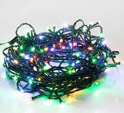 NEON-NIGHT 303-049 Гирлянда Твинкл Лайт 10 м, темно-зеленый ПВХ, 80 LED, цвет мультиколор