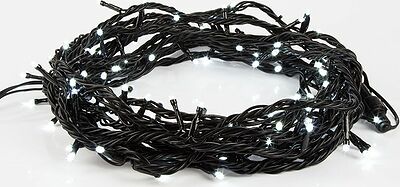 NEON-NIGHT 303-145 Гирлянда Нить управляемая 20м 200 LED БЕЛЫЙ черный ПВХ IP65 свечение с динамикой 230В нужен контроллер 217-204 NEON-NIGHT