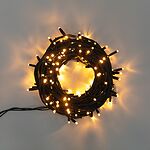 NEON-NIGHT 303-326 Гирлянда Нить управляемая 20м 240 LED ТЕПЛЫЙ БЕЛЫЙ черный каучук IP67 свечение с динамикой 230В не соединяется нужен контроллер 217-204 NEON-NIGHT