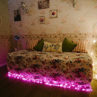 NEON-NIGHT 303-607 Гирлянда Мишура LED 3 м прозрачный ПВХ, 288 диодов, цвет розовый