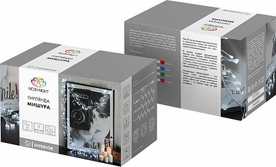 NEON-NIGHT 303-608 Гирлянда Мишура LED 3 м, темно-зеленый ПВХ, 288 диодов, цвет белый + теплый белый