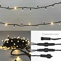 NEON-NIGHT 315-136 Гирлянда светодиодная Нить 12м 120 LED ТЕПЛЫЙ БЕЛЫЙ черный каучук IP67 постоянное свечение 230В соединяется нужен блок 315-000 NEON-NIGHT