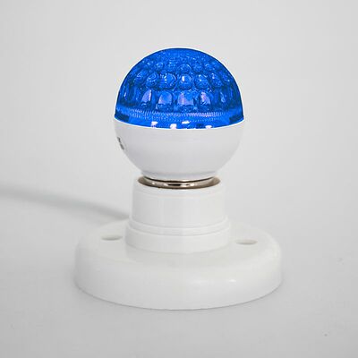 NEON-NIGHT 405-213 Лампа светодиодная, диаметр 50мм, E27, 9 LED, 1Вт, СИНИЙ, прозрачная колба, 230В NEON-NIGHT