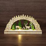NEON-NIGHT 504-026 Деревянная фигурка с подсветкой Семейство оленей 30х5х15,7 см