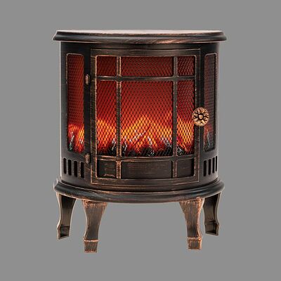 NEON-NIGHT 511-023 Светодиодный камин Винтаж мини с эффектом живого огня 24.8х12.7х30 см, батарейки 3хС (не в комплекте), с USB, бронзовый