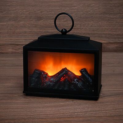 NEON-NIGHT 511-033 Декоративный камин Сканди с эффектом живого огня 18х9х16 см, батарейки 3хС (не в комплекте)