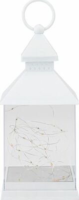 NEON-NIGHT 513-050 Декоративный фонарь с росой, белый корпус, размер 10,7х10,7х23,5 см, цвет теплый белый
