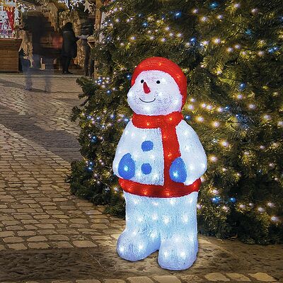 NEON-NIGHT 513-283 Акриловая светодиодная фигура Снеговик в синих варежках 31х25х59 см, IP65, понижающий трансформатор в комплекте NEON-NIGHT