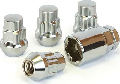 Гайка секретная M14×1.5, ключ 17/19, 30/32, конус, хром, 1 ключ