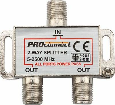 PROconnect 05-6201-4 Делитель ТВх2 под F-разъем, 5-2500МГц СПУТНИК PROconnect