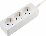 PROconnect 11-7204 Удлинитель 3 гнезда, 1,5м, 3х0,75мм², с/з, белый PROconnect