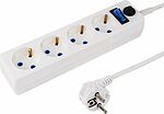 PROconnect 11-7226 Сетевой фильтр STANDARD 4 гнезда, 1,5м, 3х0,75мм², с/з + автовыкл., белый PROconnect