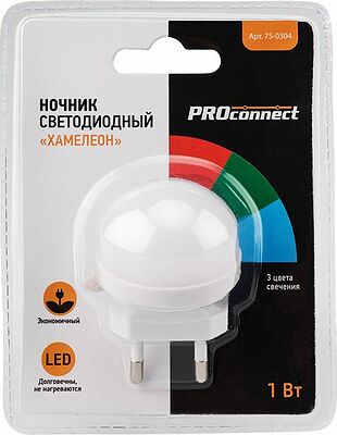 PROconnect 75-0304 Ночник светодиодный ХАМЕЛЕОН мини 220В PROconnect