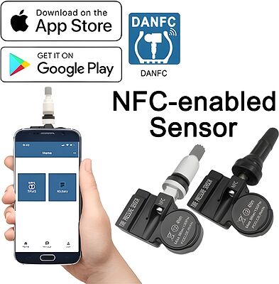 QQr 126268 программируемый NFC-датчик TPMS 315/433 МГц с металлическим вентилем